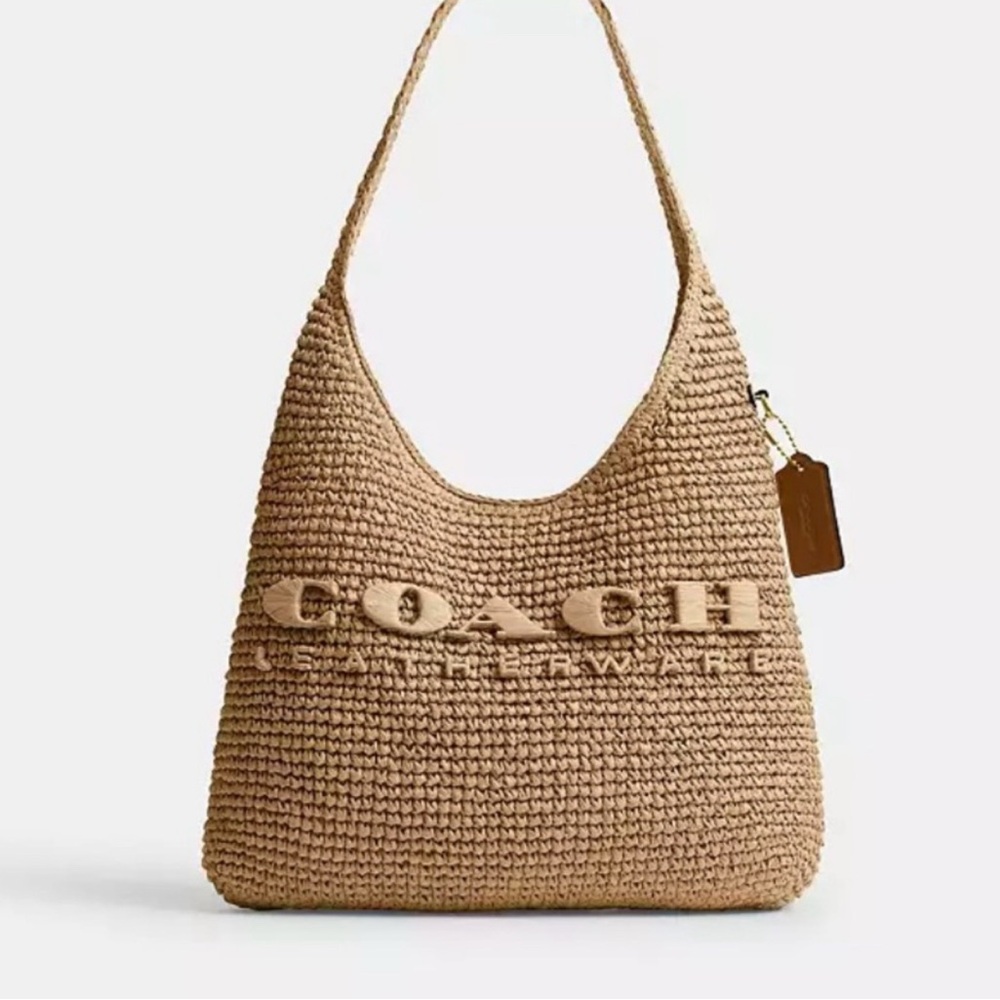 Coach Brooklyn 28 Straw Bag NWT!